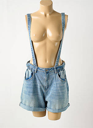 Short fermeture zippée sous rabat boutonné taille normale bleu AROMA femme