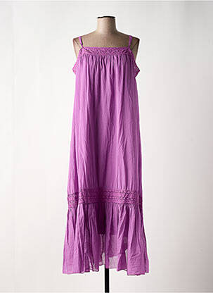 Robe longue manches bretelles ajustables fines bretelles violet BANDITAS FROM MARSEILLE femme