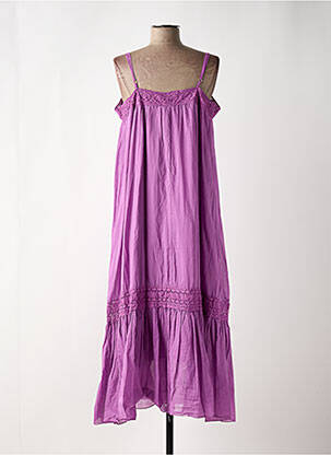 Robe longue manches bretelles ajustables fines bretelles violet BANDITAS FROM MARSEILLE femme