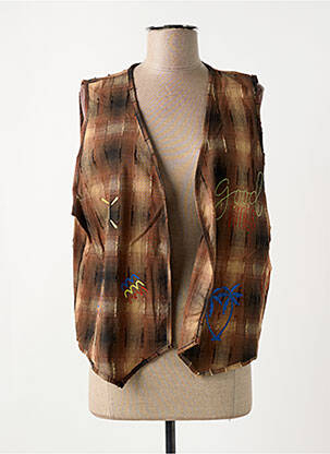 Gilet sans manche coupe cintrée marron JOHANNA PARIS femme