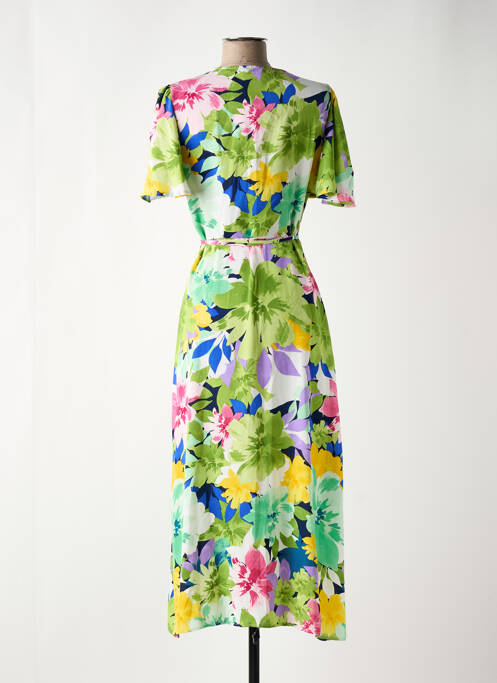 Robe longue manches courtes manches courtes vert RETRO & ICONE femme