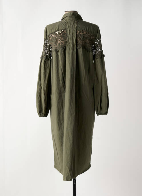 Robe mi-longue manches longues manches longues vert BANDITAS FROM MARSEILLE femme
