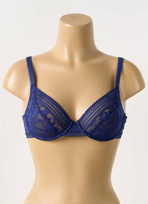 Soutien-gorge effet matière satinée haut soutien-gorge emboitant bleu PASSIONATA femme