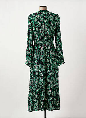 Robe longue imprimé fantaisie manches longues vert ANGE femme