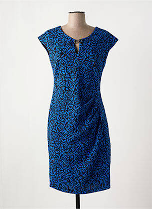 Robe mi-longue imprimé fantaisie manches courtes bleu MICHAELA LOUISA femme
