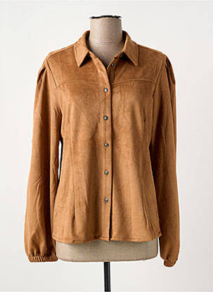 Veste casual tissage suedine marron TRAMONTANA femme