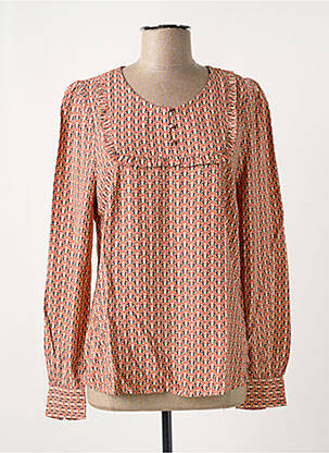 Blouse imprimé fantaisie manches longues orange LA FIANCEE DU MEKONG femme