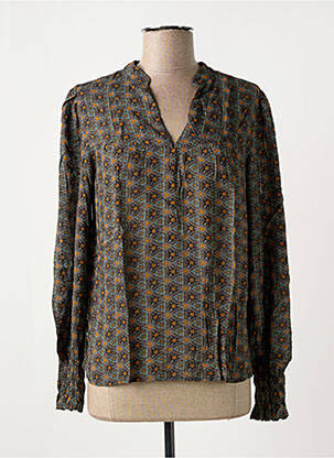 Blouse imprimé fantaisie manches longues vert TRAMONTANA femme