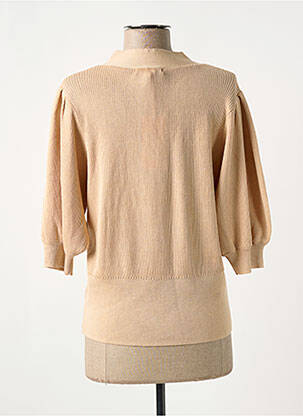 Pull col v manches 3/4 beige TRAMONTANA femme