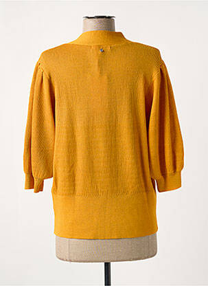 Pull col v manches 3/4 orange TRAMONTANA femme