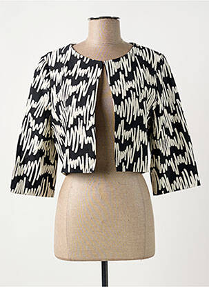 Veste casual col rond noir ELEONORA AMADEI femme