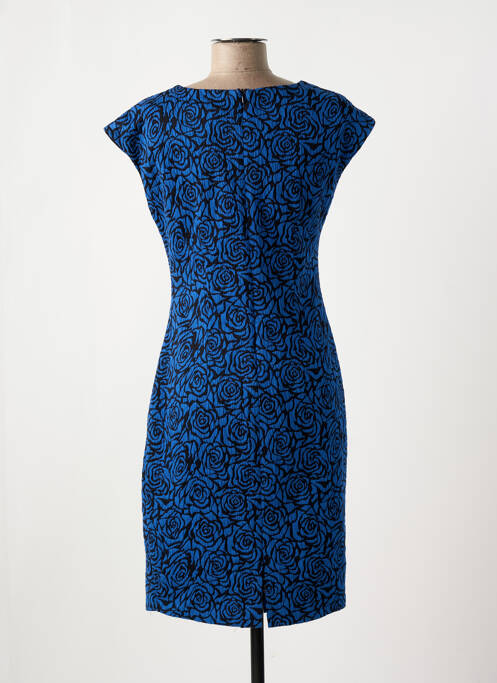 Robe mi-longue imprimé fantaisie manches courtes bleu MICHAELA LOUISA femme