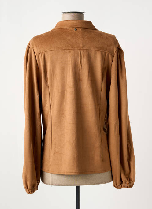 Veste casual tissage suedine marron TRAMONTANA femme