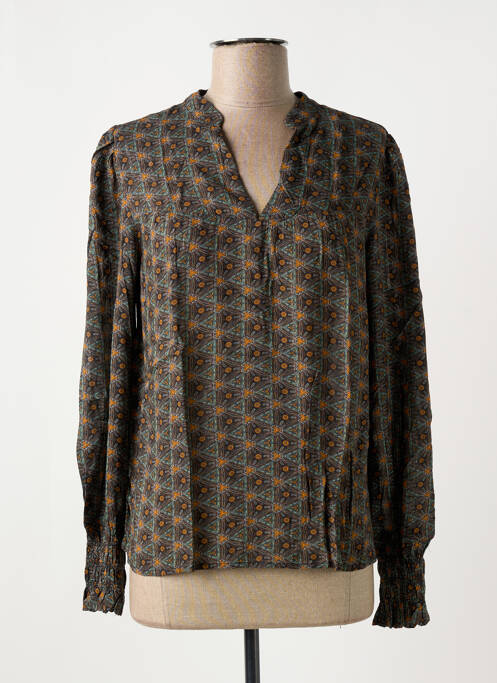 Blouse imprimé fantaisie manches longues vert TRAMONTANA femme