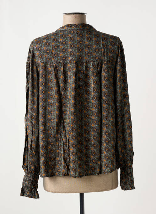 Blouse imprimé fantaisie manches longues vert TRAMONTANA femme