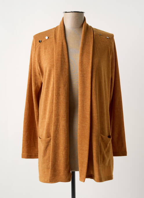 Gilet manches longues marron LILI & CAROLINE pour femme