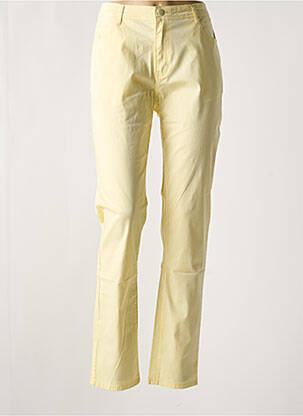 Pantalon slim tissage popeline taille normale jaune YOULINE femme