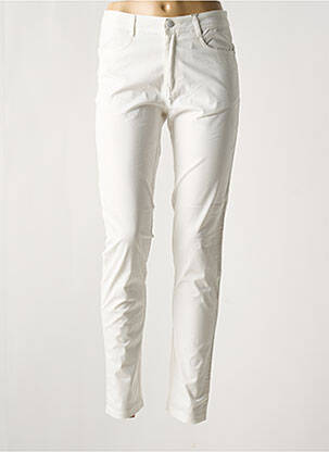 Pantalon slim tissage popeline taille normale blanc YOULINE femme