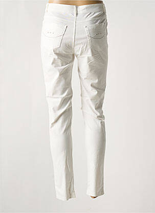 Pantalon slim tissage popeline taille normale blanc YOULINE femme