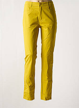 Pantalon slim tissage popeline taille normale vert YOULINE femme