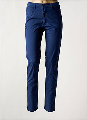Pantalon slim tissage popeline taille normale bleu YOULINE femme