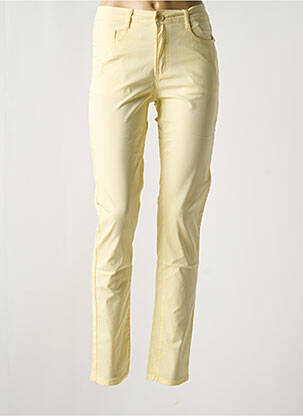 Pantalon slim tissage popeline taille normale jaune YOULINE femme