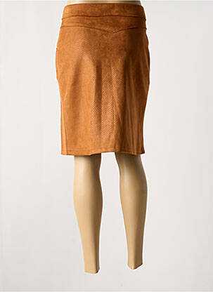Jupe mi-longue stretch marron LILI & CAROLINE femme