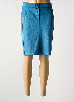 Jupe mi-longue taille normale bleu LILI & CAROLINE femme