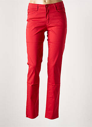 Pantalon slim tissage popeline taille normale rouge YOULINE femme