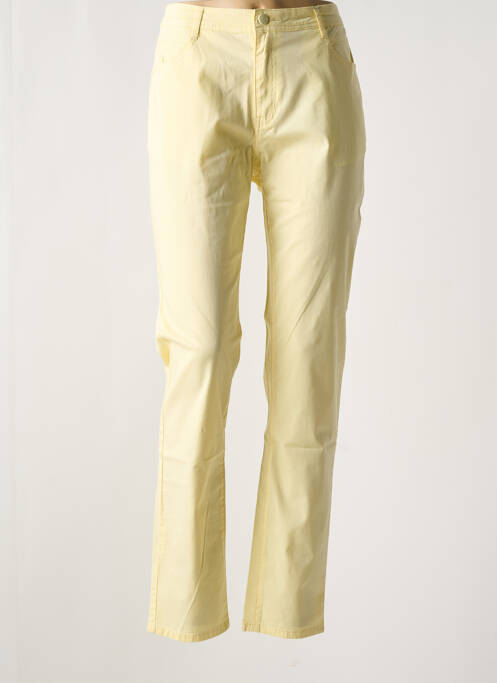 Pantalon slim tissage popeline taille normale jaune YOULINE femme