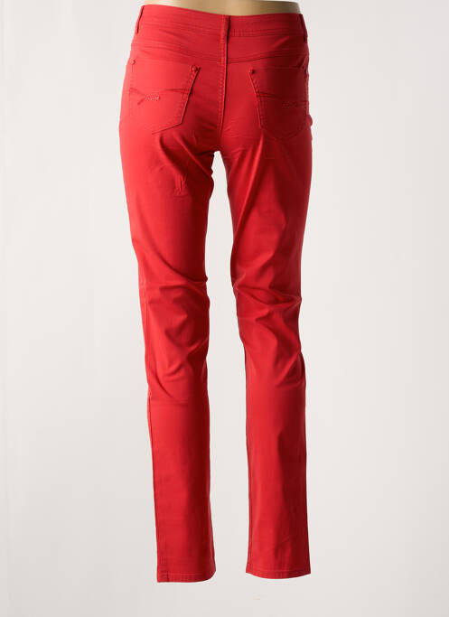 Pantalon slim tissage popeline taille normale rouge YOULINE femme