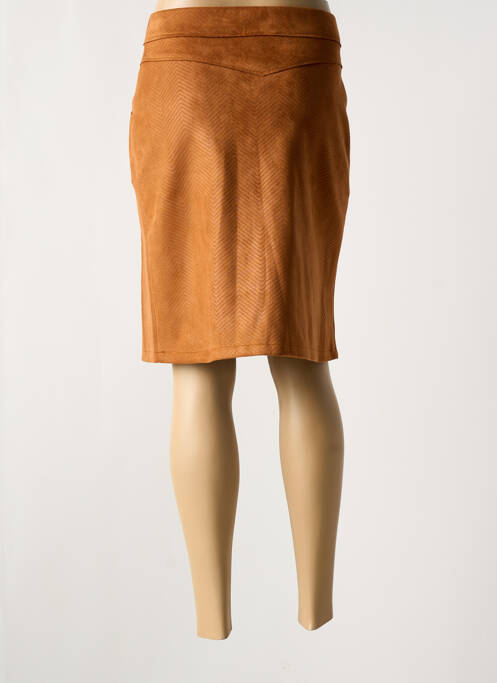 Jupe mi-longue taille normale marron LILI & CAROLINE femme