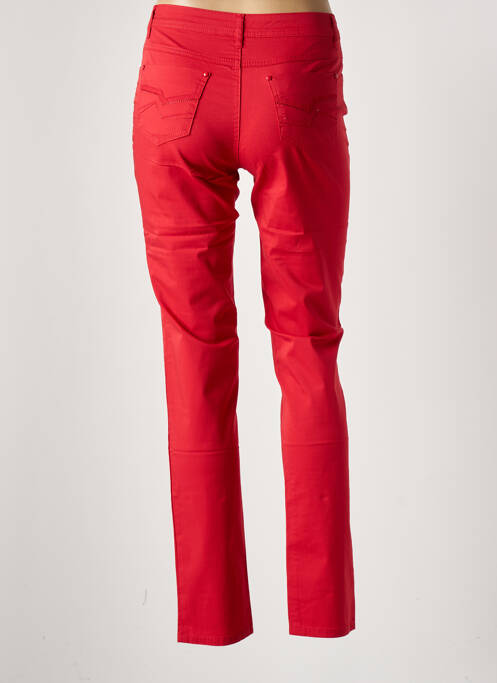 Pantalon slim tissage popeline taille normale rouge YOULINE femme