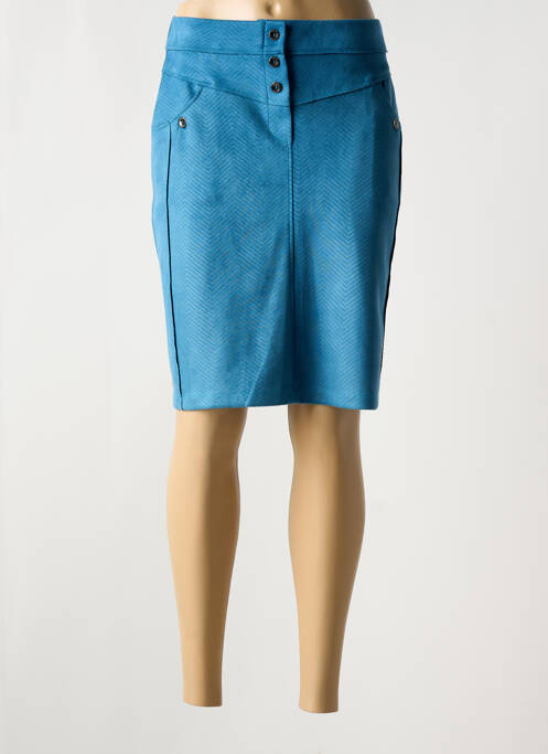 Jupe mi-longue bleu LILI & CAROLINE pour femme
