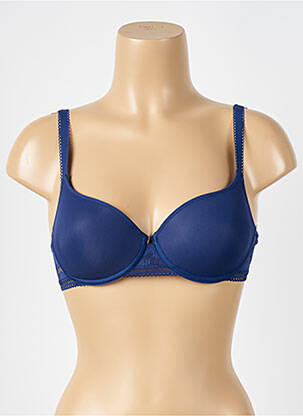 Soutien-gorge effet matière satinée haut soutien-gorge moulé bleu PASSIONATA femme