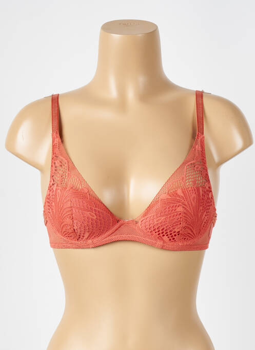 Soutien-gorge effet matière satinée haut soutien-gorge moulé orange PASSIONATA femme