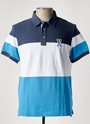 Polo coupe droite manches courtes bleu VICOMTEA homme