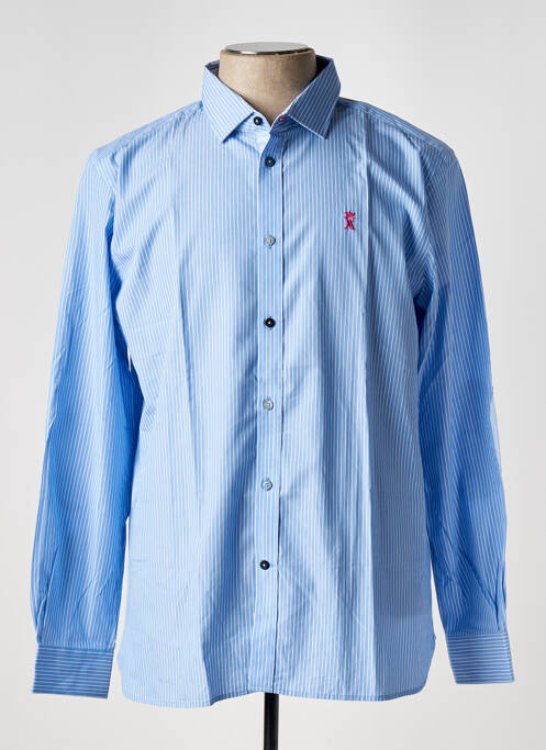 Chemise manches longues bleu VICOMTEA pour homme