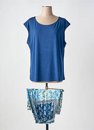 Pyjama manches courtes bleu VANIA femme
