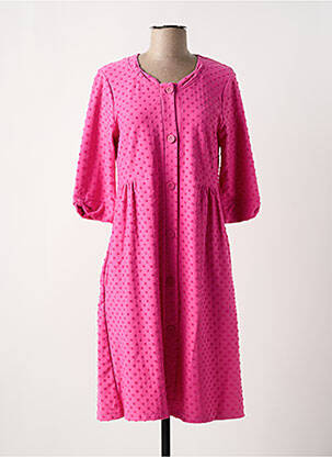 Robe de chambre tissage jersey rose CANAT femme