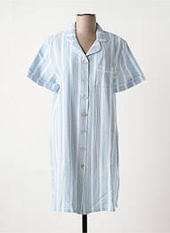 Chemise de nuit fermeture boutonnée sur le devant bleu CANAT femme