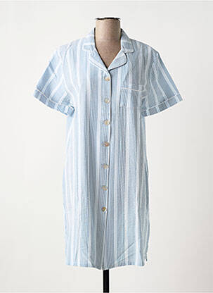 Chemise de nuit fermeture boutonnée sur le devant bleu CANAT femme