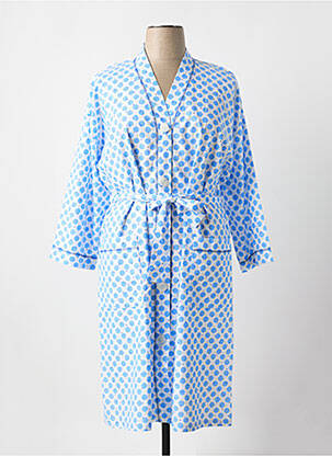 Robe de chambre col v bleu REGENCE femme