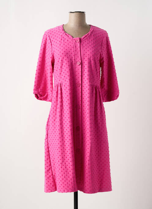 Robe de chambre tissage jersey rose CANAT femme