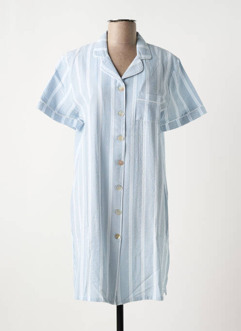 Chemise de nuit fermeture boutonnée sur le devant bleu CANAT femme