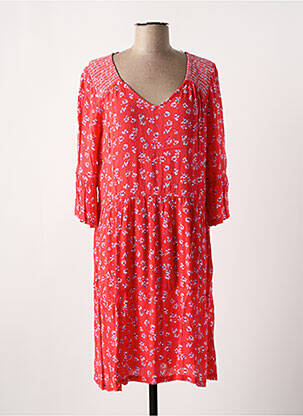 Robe mi-longue coupe fluide manches 3/4 rouge SENORETTA femme