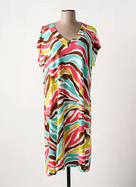 Robe mi-longue manches courtes manches courtes bleu SENORETTA femme