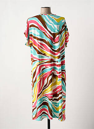 Robe mi-longue manches courtes manches courtes bleu SENORETTA femme