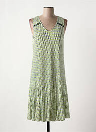Robe mi-longue imprimé fantaisie sans manche vert SENORETTA femme