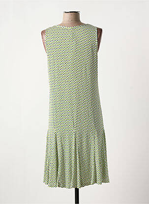 Robe mi-longue imprimé fantaisie sans manche vert SENORETTA femme